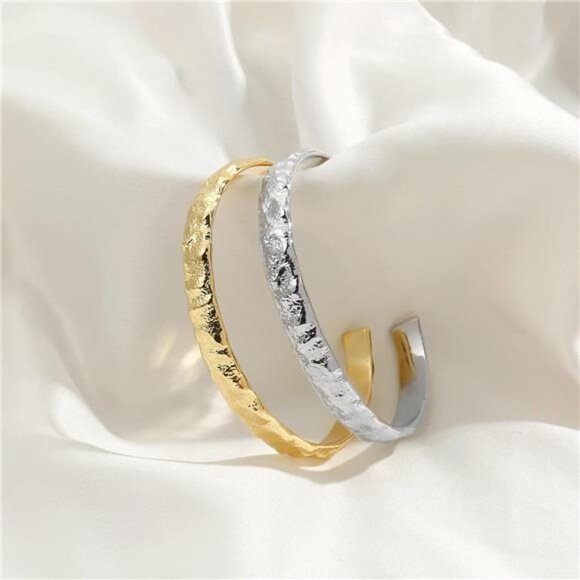 Elegance 11 designs Gold Cuff Bracelet for Women Chunky Adjustable Open - Picture 6 of 8